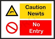 Caution Newts Metal Sign