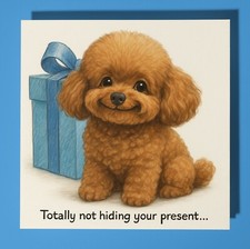 Toy Poodle Puppy - Happy Birthday Card & Envelope Personalised dog card Friend