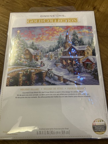 Cross stitch kit gold - cross,
