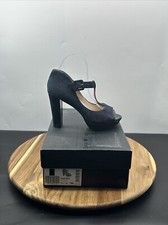 Clarks Women Navy Suede T-Bar