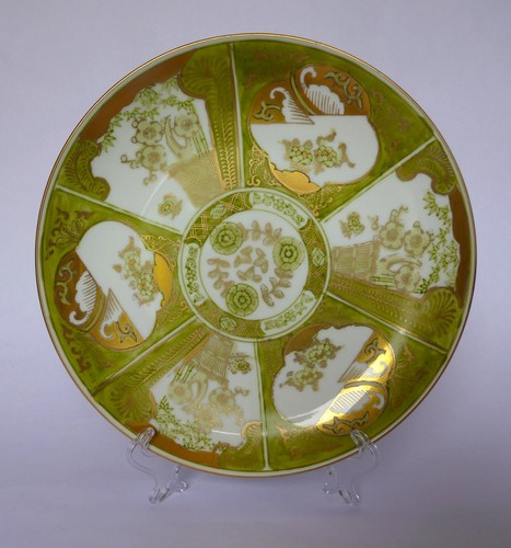 Gilt japanese porcelain plate - gilt,