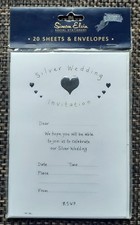 SILVER WEDDING INVITATION - 20 SHEETS & ENVELOPES - SIMON ELVIN - NEW OLD STOCK