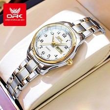 Ladies Luxury Wristwatch Waterproof Stainless Steel Elegant Quartz Watch Boxed