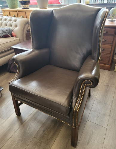 Leather chesterfield armchair - leather,