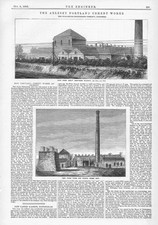 ARLESEY Bedfordshire The Portland Cement Works Antique Print 1886