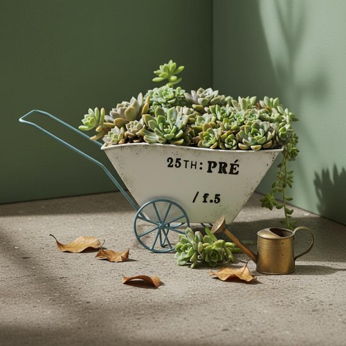 Vintage market cart planter - vintage,