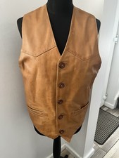 Leather Caramel Brown waistcoat Sizes S Chest 38
