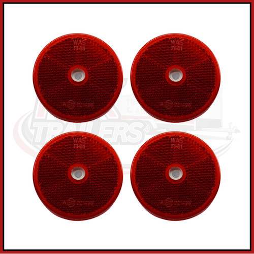 Red 60mm viz reflectors - 4,