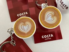 Costa Coffee Cup 2024 Ltd EDT Flat White Keyring New With Tags Rare Collectable