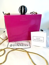 LULU GUINNESS MAGENTA " CHLOE " Crossbody / Clutch Bag / Handbag