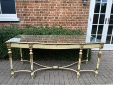 Large Antique Ivory Painted & Parcel Gilt Console Table Colefax & Fowler Manner