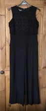 Black Laura Ashley lace crochet pocket jumpsuit, 14