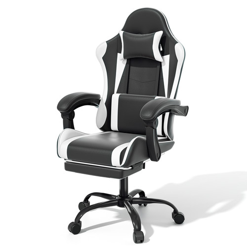 White ergonomic gaming - white,