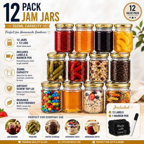 Round jars glass - jars,
