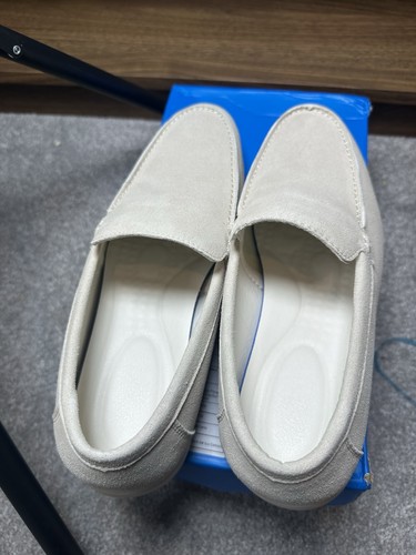 Cream beige slip loafers - cream,