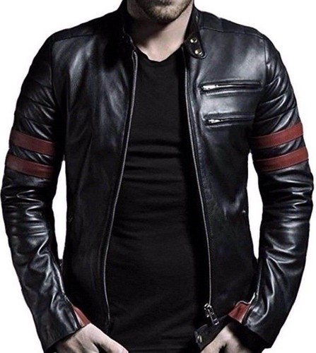Men leather jacket - men's,