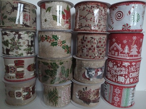 Wired woven christmas ribbon - wired,