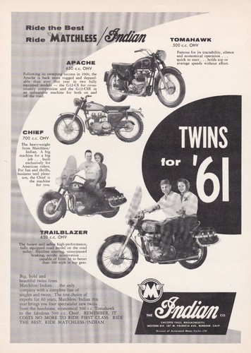1961 indian motorcycle - indian,