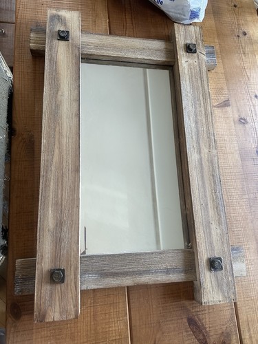 Rustic solid wood wall - solid, mirror