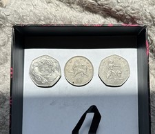 Coin Job Lot Large Size New Pence 3 Coins - 2x 50p, 10p old style Great Britain 