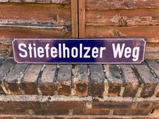 Original Vintage German Blue Enamel Street Sign Bargain Berlin Hamburg Dresden