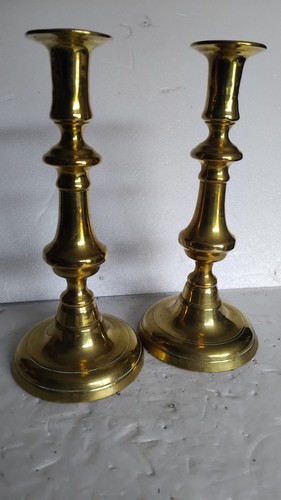 Antique victorian pair brass - pair,