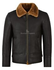 Mens B3 Ginger Fur Sheepskin Jacket Bomber RAF  Shearling Leather Jacket HARBIN