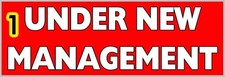 Under New Management Sign Sticker Banner Shop Wall Windows