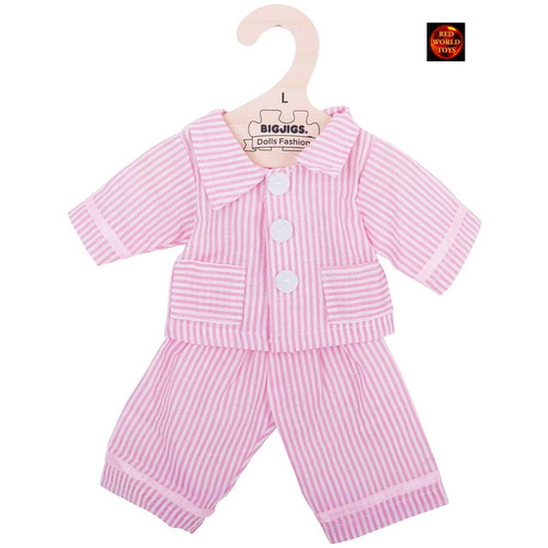 Pink striped pyjamas doll - striped,