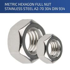 M3 M4 M5 M6 M8 M10 M12 HEX NUT FULL HEXAGON NUTS DIN 934 STAINLESS STEEL