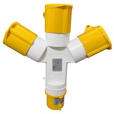 16 amp 3 Way Splitter Mains Electric Hook Up Adaptor 110V Motorhome Caravan Camp