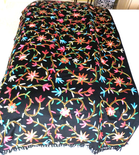 Embroidered oriental floral - embroidered,