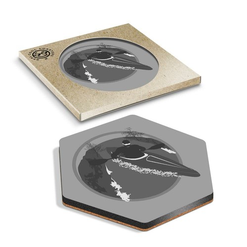 Hexagon coaster bw - hexagon,