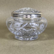 Vintage Cut Crystal Rose Bowl