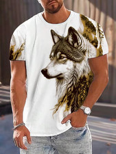 3D Wolf Print Men T-Shirt