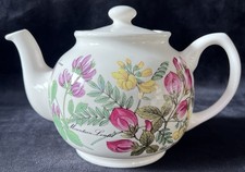 SADLER “Herb” Pattern Bone China Vintage Round Teapot - 6 Cup Size