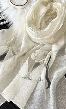 Organza Silky Meshes Wrap Floral Print Scarf  Premium Shawl Stole Hijab 190/70cm