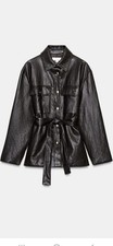 Zara Faux Leather Brown Shirt