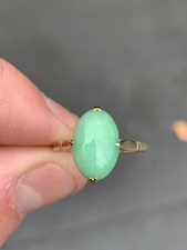 18ct Gold Jade Ring, Antique 18k 750