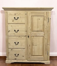 Solid pine linen cupboard - pine, /