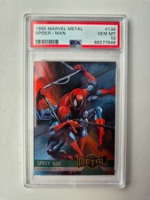 1995 Fleer Marvel Metal (Alternate M) #134 Spider-Man PSA 10 GEM MT