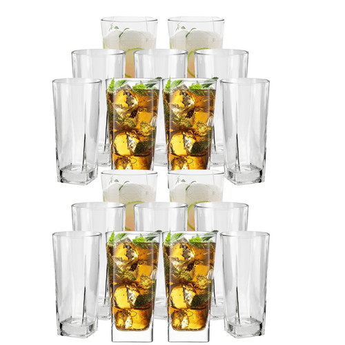 Set clear glass tall - of,