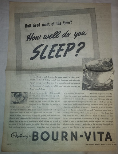 Vtg 1946 cadbury bourn vita - cadbury's, bourn-vita