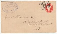 GB: QV Embossed Penny Cover; London S.W. to 12 Oakley Road, London, 26 Mar 1896