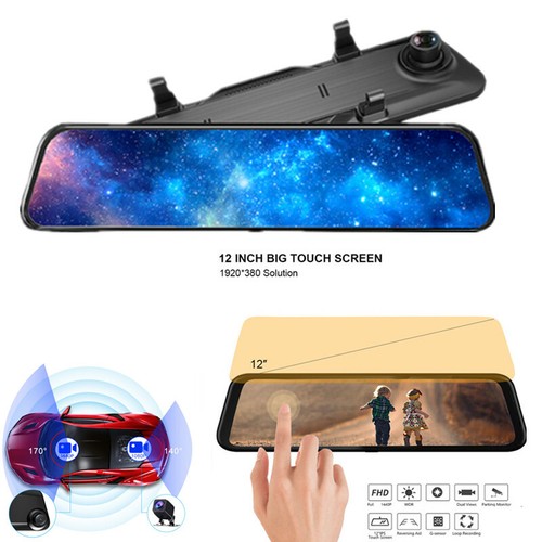 12in car dash camera dual - 12in,
