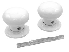 White Ceramic Round Door Knob