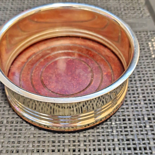 Silver plate wine - plate, bottle