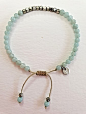LOLA ROSE PRETTY LIGHT BLUE QUARTZ & SILVER BEAD GEMSTONE BRACELET - NWOT