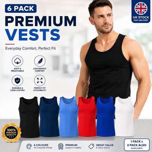 Pack men vest tops - 3, men's