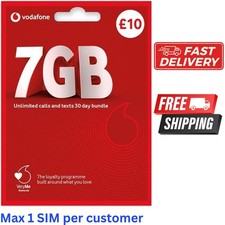 1 x New Vodafone UK SIM Card